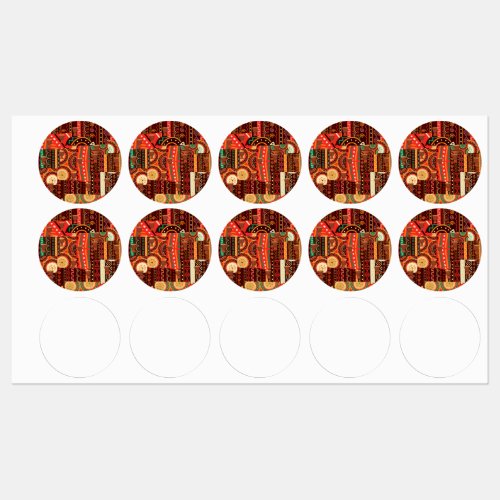 Afrocentric Kente Tribal Pattern party Labels