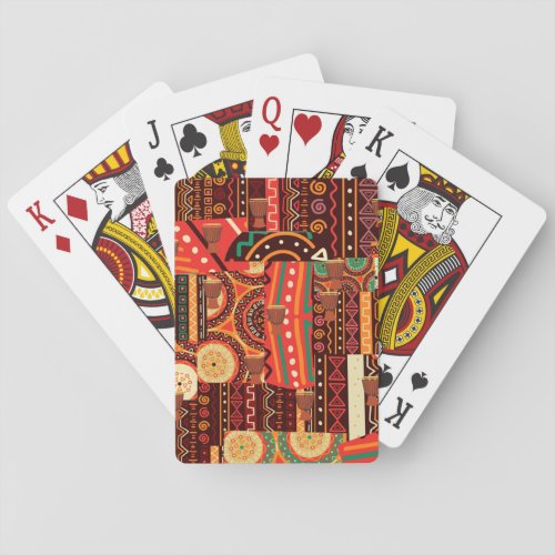 Afrocentric Kente Tribal Pattern  Playing Cards