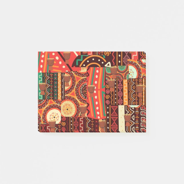 Afrocentric Kente Tribal Pattern Post-it Notes (Front)