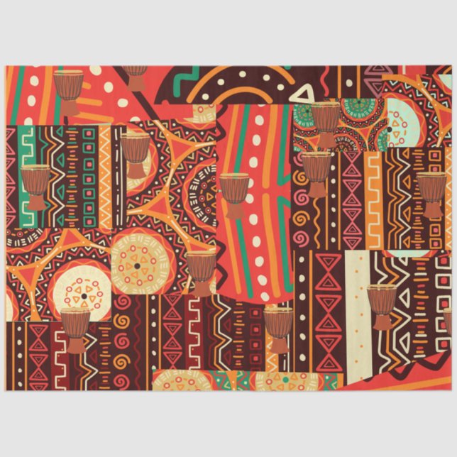 Afrocentric Kente Tribal Pattern  Tissue Paper (Front)