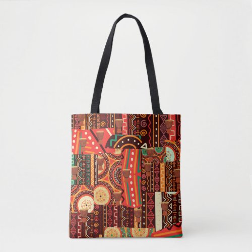 Afrocentric Kente Tribal Pattern Tote Bag