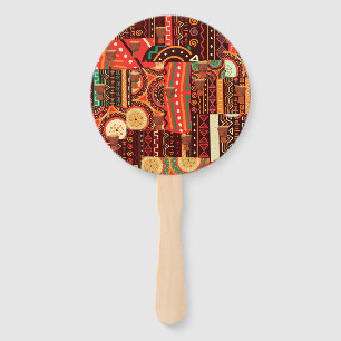 Afrocentric Kente Tribal Pattern wedding Hand Fan