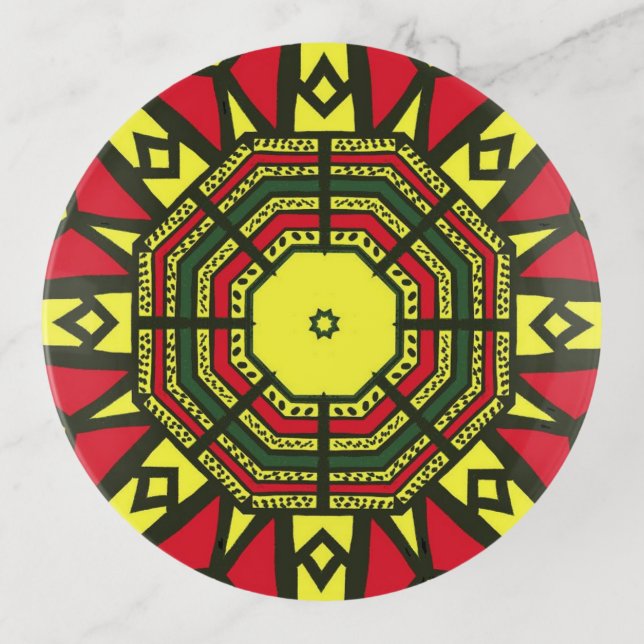 Afrocentric Mandala  Trinket Tray (Front)