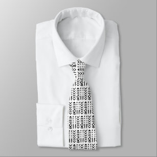 Afrocentric Mud Cloth Black and White MC3 Neck Tie