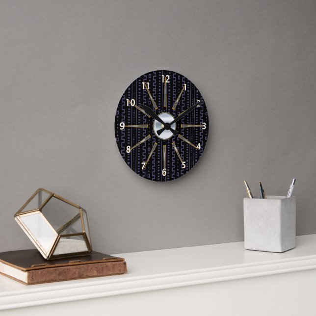 Afrocentric Mudcloth Print Wall Clock (Office)