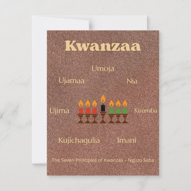 Afrocentric Pan African Kwanzaa Party Holiday Card (Front)