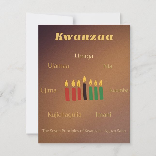 Afrocentric Pan African Kwanzaa Party Holiday Card (Front)