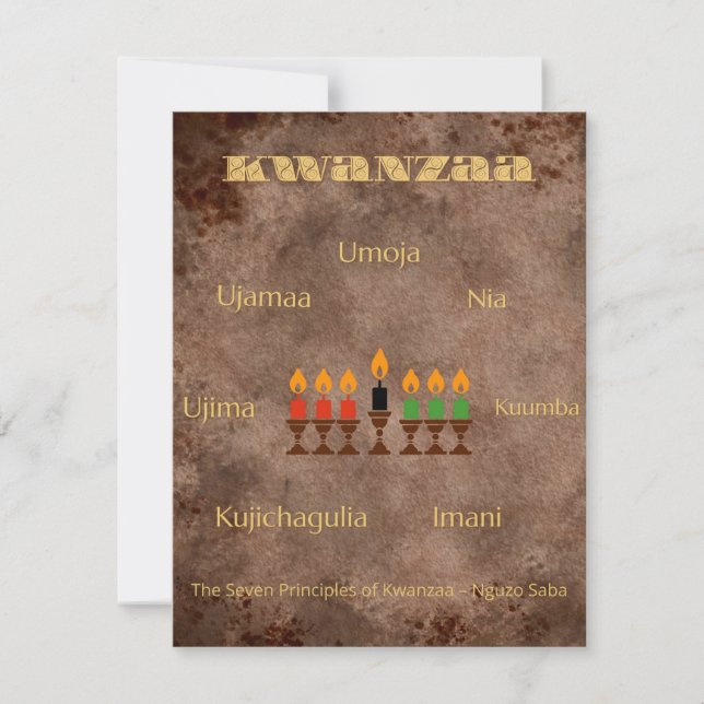 Afrocentric Pan African Kwanzaa Party Holiday Card (Front)