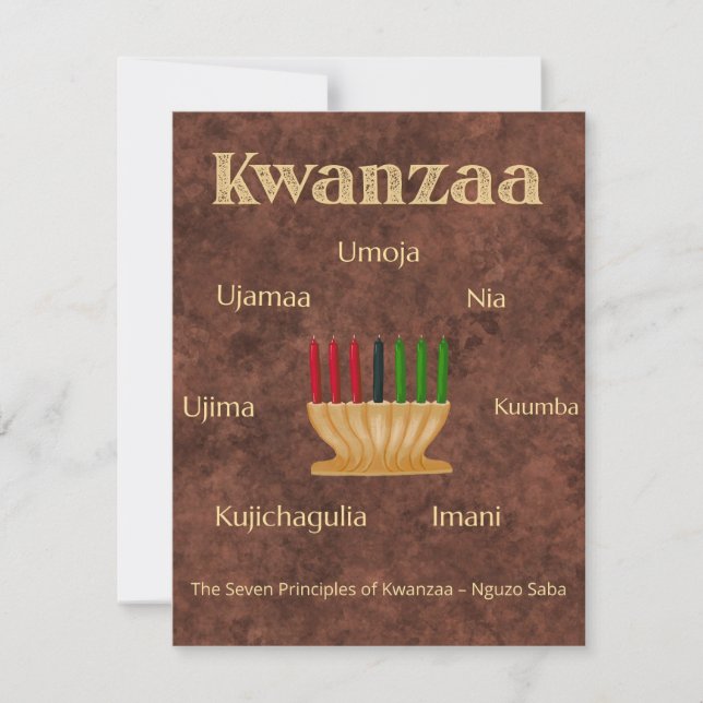 Afrocentric Pan African Kwanzaa Party Holiday Card (Front)