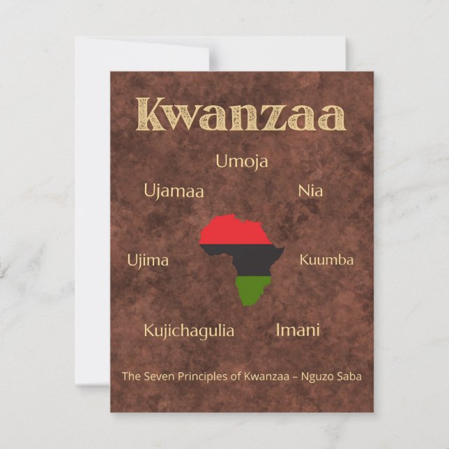 Afrocentric Pan African Kwanzaa Party Holiday Card (Front)