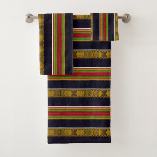 Afrocentric Pattern Print Bath Towel Set