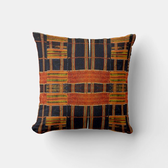 Afrocentric Pattern Print   Throw Pillow (Front)