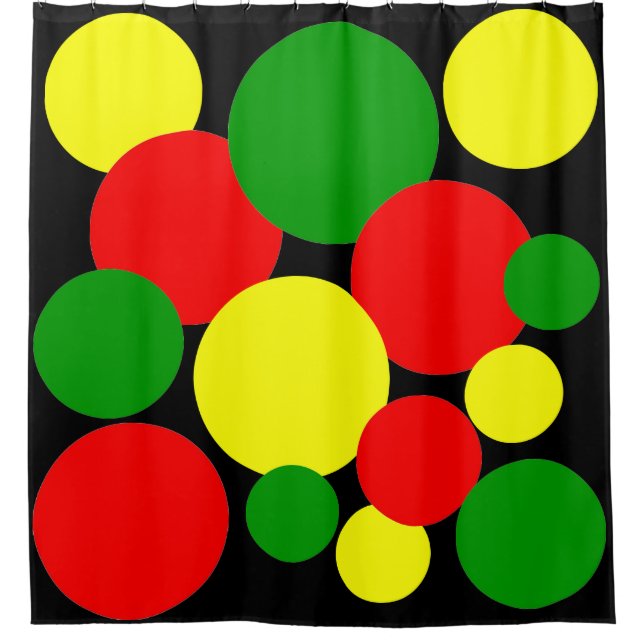 Afrocentric Polka Dots Shower Curtain (Front)