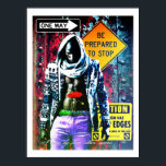 Afrocentric pop art poster<br><div class="desc">This Afrocentric pop art Poster captures the poignant struggle of a Black man navigating dual identities—his authentic self and the harsh realities of survival in New York City’s Street life. The vivid imagery portrays a world entangled with drugs and prostitution, juxtaposed against bold, symbolic road signs like "One Way" and...</div>
