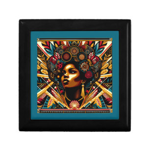 Afrocentric Queen Portrait Art Deco Inspired Gift Box