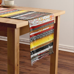 Afrocentric Rustic Patina Short Table Runner