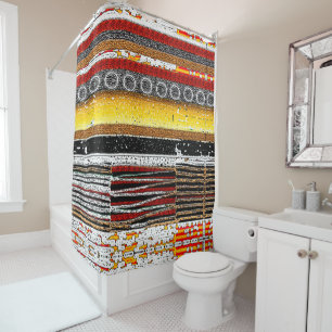 Afrocentric Rustic Patina Shower Curtain