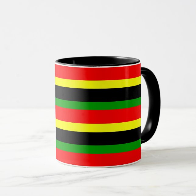 Afrocentric Striped Mug (Front Right)