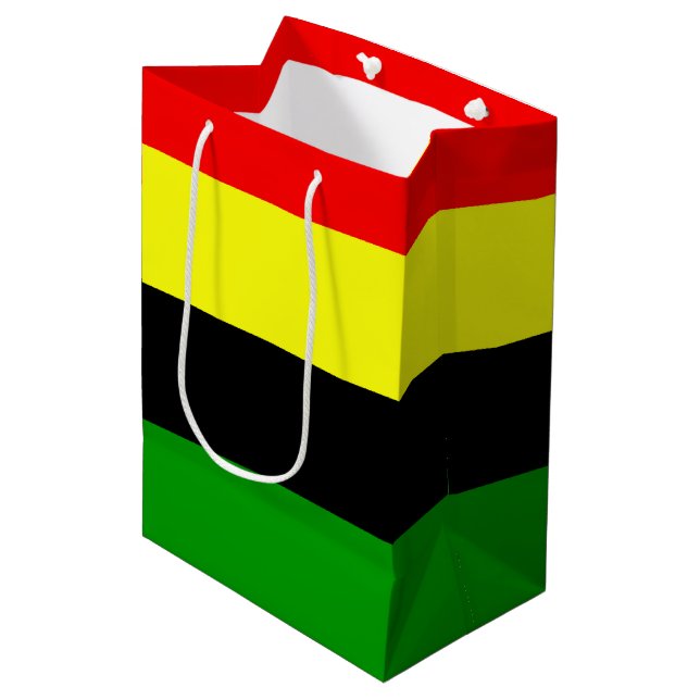 Afrocentric Stripes Medium Gift Bag (Front Angled)
