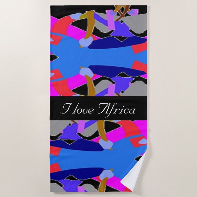 Afrocentric sun and fun beach towel (Front)