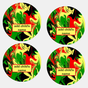Afrocentric Swirls Kids' Labels
