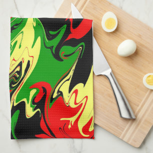Afrocentric Swirls  Kitchen Towel
