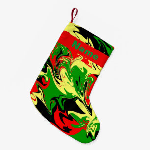 Afrocentric Swirls Small Christmas Stocking