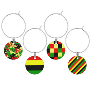 Afrocentric Swirls Wine Charm