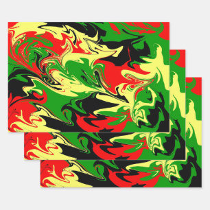 Afrocentric Swirls Wrapping Paper Sheets