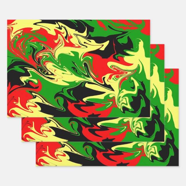 Afrocentric Swirls Wrapping Paper Sheets (Set)