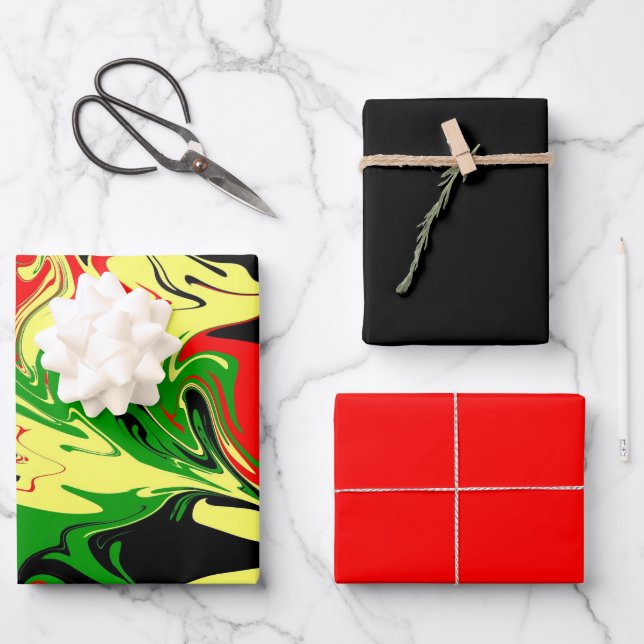 Afrocentric Swirls  Wrapping Paper Sheets (Front)