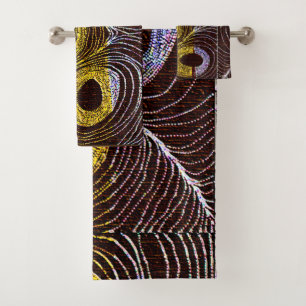 Afrocentric Tribal Bird Feather Bath Towel Set