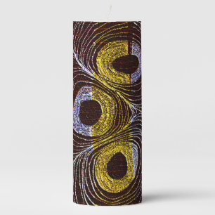 Afrocentric Tribal Bird Feather Pillar Candle