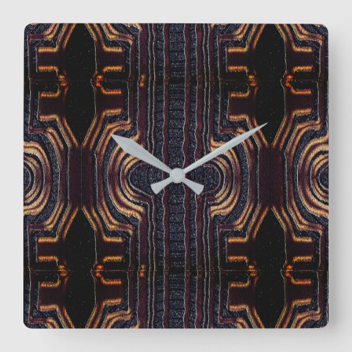 Afrocentric Tribal Motif  Square Wall Clock