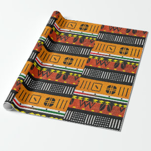 Afrocentric Tribal  Motif Wrapping Paper