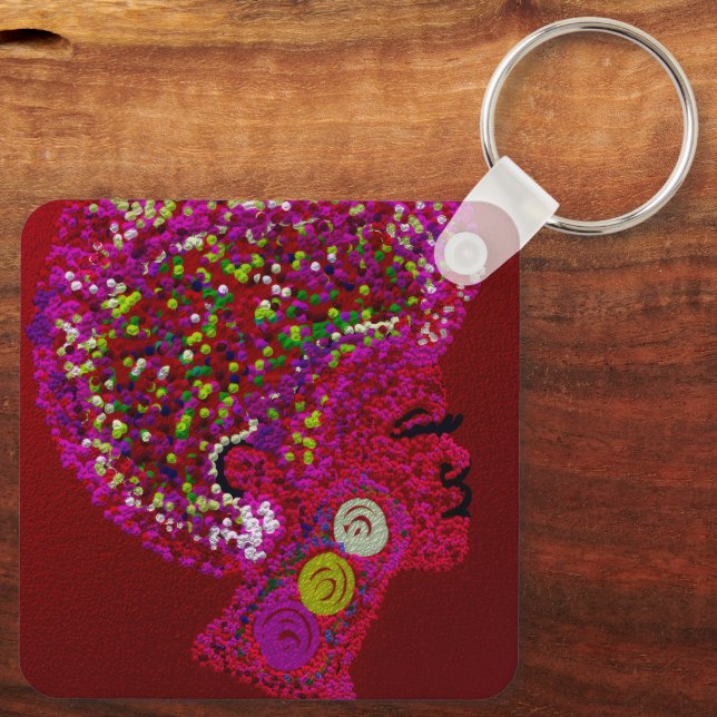 AfroFloral Keychain (Back)