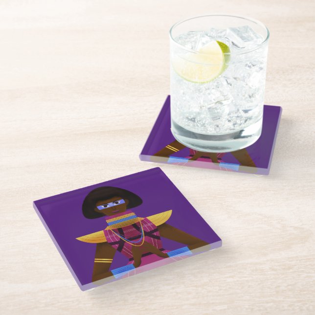 Afrofuturism Glass Coaster (Angled)