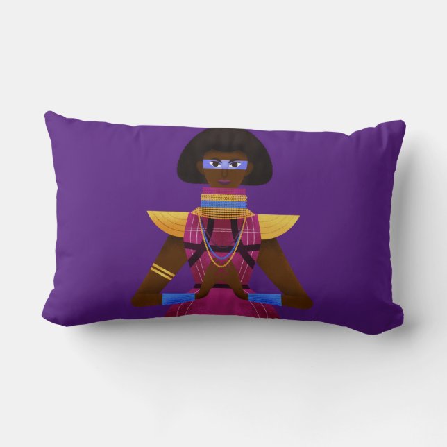 Afrofuturism Lumbar Pillow (Back)