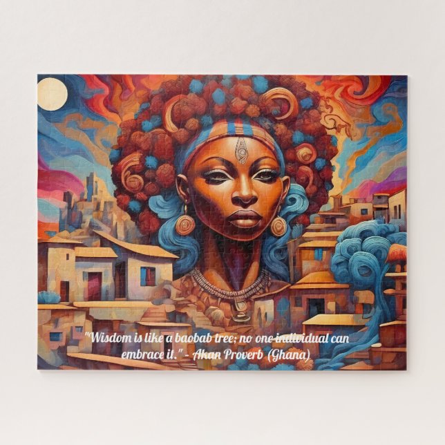 Afrofuturism :Vibrant African Beauty & Heritage Jigsaw Puzzle (Horizontal)