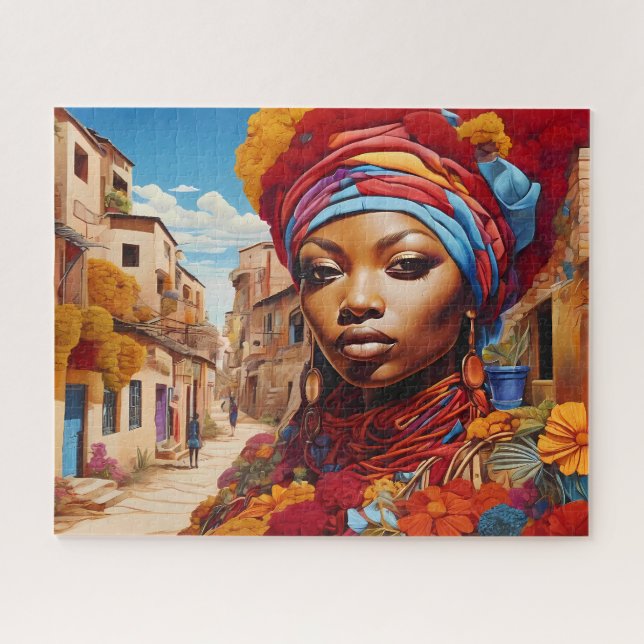Afrofuturism :Vibrant African Beauty & Heritage Jigsaw Puzzle (Horizontal)