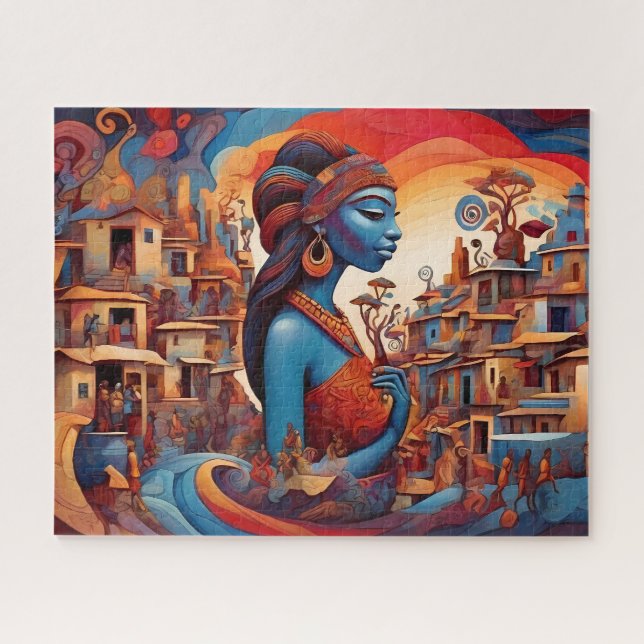 Afrofuturism :Vibrant African Beauty & Heritage Jigsaw Puzzle (Horizontal)