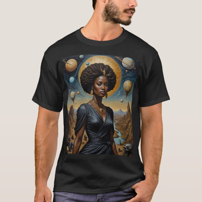 Afrofuturist Moon Goddess Power Shirt (Front)