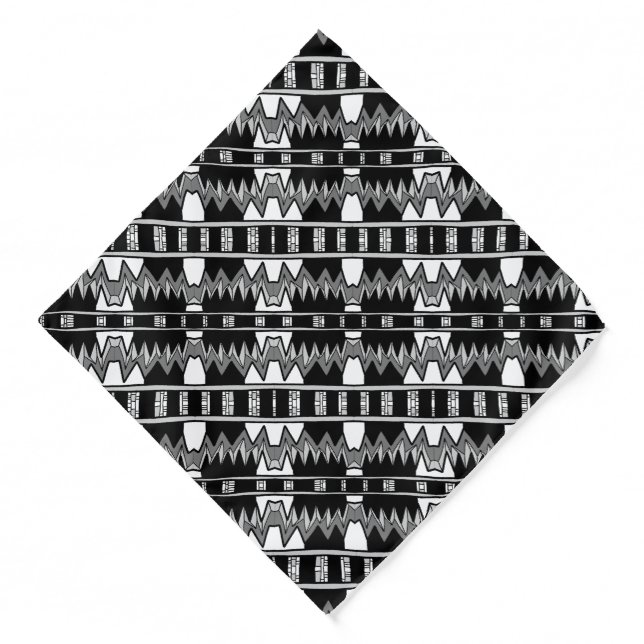 Afrofuturist Pattern Gray Bandana (Front)