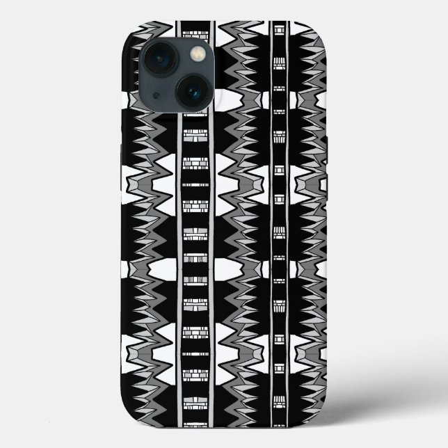 Afrofuturist Pattern Gray  Case-Mate iPhone Case (Back)