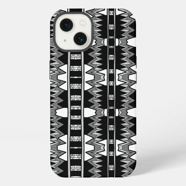 Afrofuturist Pattern Gray  Iphone Case (Back)