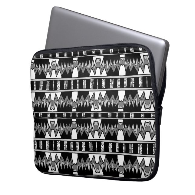 Afrofuturist Pattern Gray  Laptop Sleeve (Front Left)