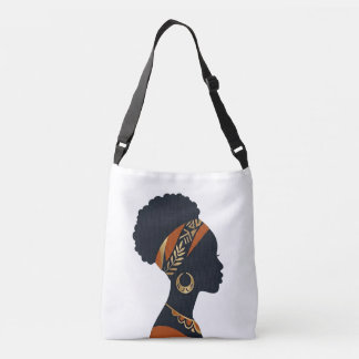 Afrohemian Queen Portrait Cross-Body Tote