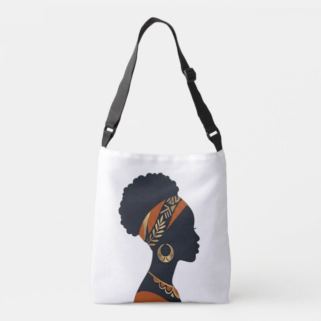 Afrohemian Queen Portrait Cross-Body Tote (Back)