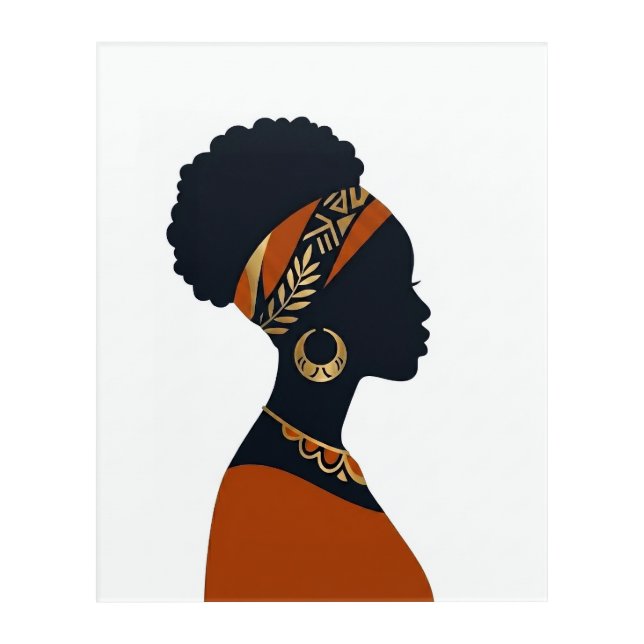 Afrohemian Queen Sunburst Acrylic Wall Art (Front)