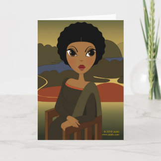 Afro'na Lisa Greeting Card